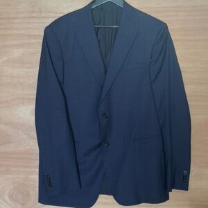 Z ZEGNA navy wool plaid blazer size 52R (US 42R) Solferino business casual
